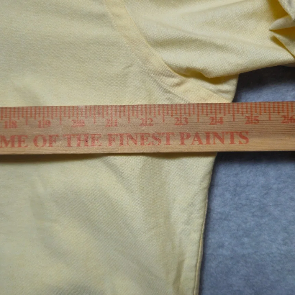 Ralph Lauren Yarmouth Mens 15.5 33 Yellow Cotton Oxford Button Down Flesh Pony - Picture 5 of 7